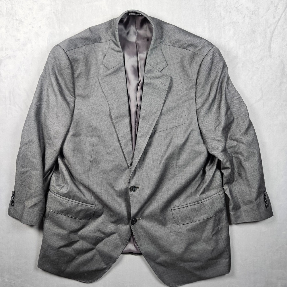 Peter Millar Blazer Mens 46R Gray Wool Two‎ Button Formal Vented Suit Jacket